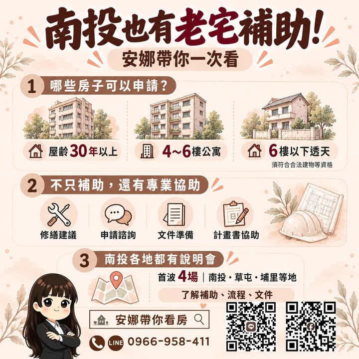 🏠 「南投30年以上老宅，現在有修繕補助可申請？」