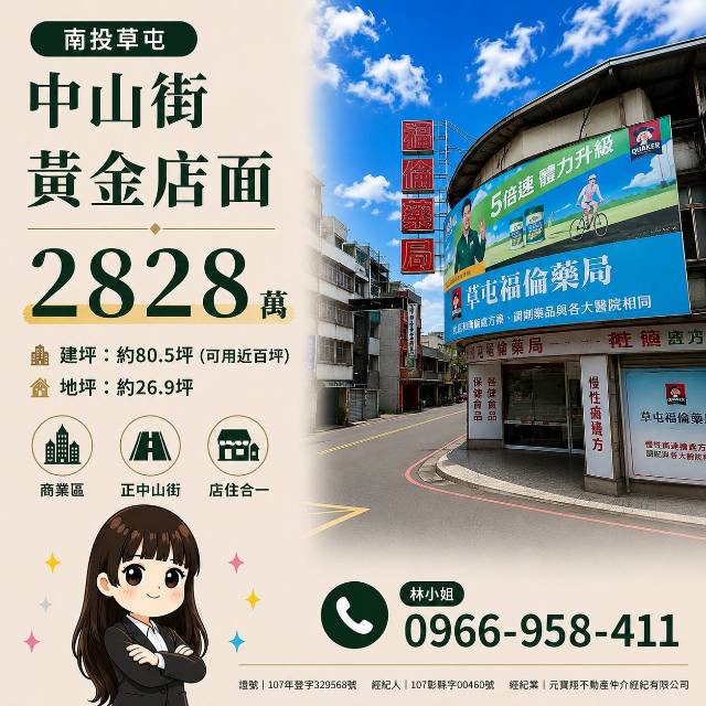 草屯商業區金店面
